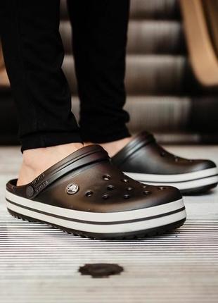 Крокс крокбэнд клог черные slides crocs crocband clog black3 фото