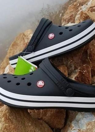 Крокс крокбэнд клог черные slides crocs crocband clog black2 фото