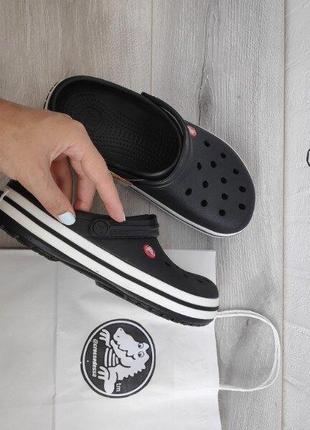 Крокс крокбэнд клог черные slides crocs crocband clog black4 фото