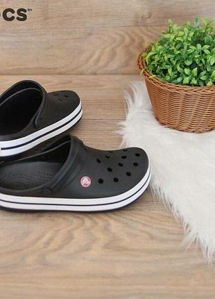 Крокс крокбэнд клог черные slides crocs crocband clog black5 фото