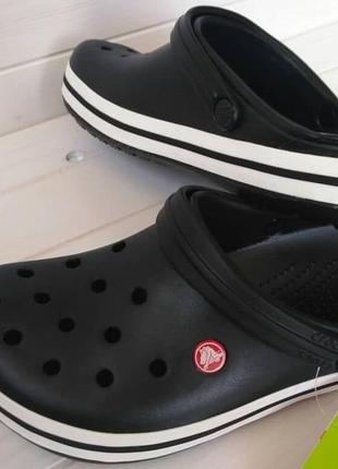 Крокс крокбэнд клог черные slides crocs crocband clog black7 фото