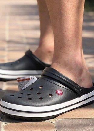 Крокс крокбэнд клог черные slides crocs crocband clog black10 фото