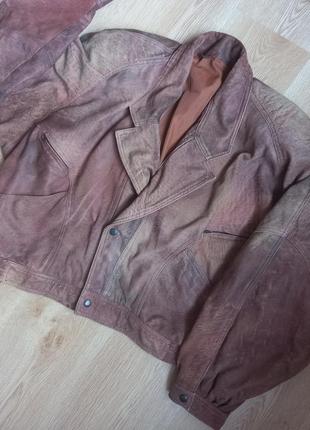Винтажная, кожаная куртка, модель 80-х.5 фото