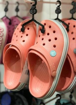 Крокс крокбенд клог рожеві crocs crocband melon/ice blue clog7 фото