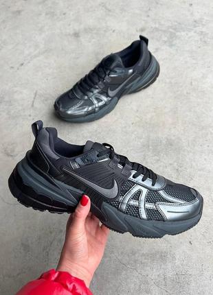 Трендовые мужские кроссовки nike runtekk black чёрные