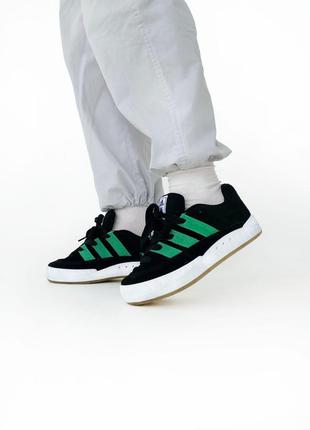 Женские кроссовки adidas Men adimatic black green адидас черного с зелеными цветами