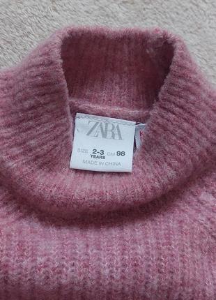 Свитер zara с объемными рукавами 2-3, 3-4, гольф, водолазка зара, 98-104, кофта, горло-стойка2 фото