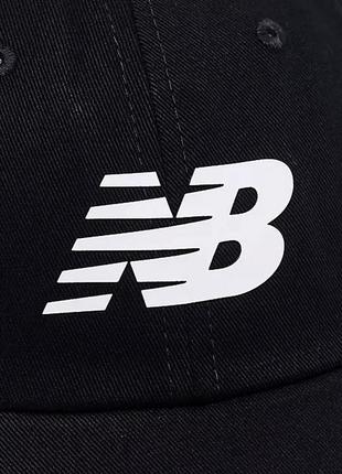 New balance 6-panel curved brim lah13010 кепка бейсболка оригинал унисекс черная4 фото