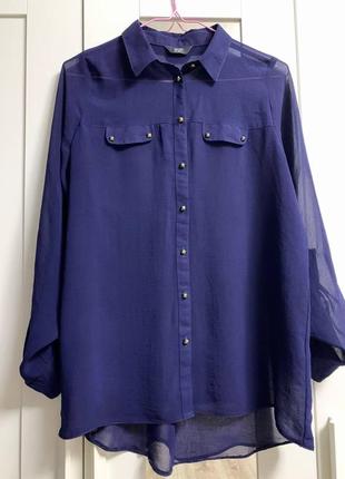 🌷акция 1+1=3 рубашка блуза синего цвета