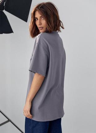 Жіноча футболка вільного крою з принтом корсет8 фото
