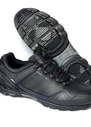 Adidas terrex кросівки кеди чоловічі адідас терекс осінні весняні демісезонні демісезон низькі шкіра шкіряні чорні