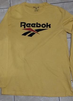 Reebok big logo vector vintage yellow long sleeve t-shirt
