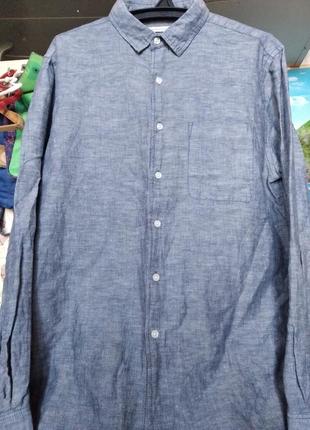 Рубашка мужская,новая,лен+коттон."cedar wood state".3 фото