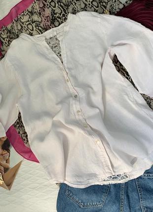 Италия шикарная льняная рубашка блуза 100 лён