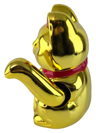 Кошка манэки-нэко машущая лапой "золотая лапка" пластик (25,5х18х14 см)3 фото