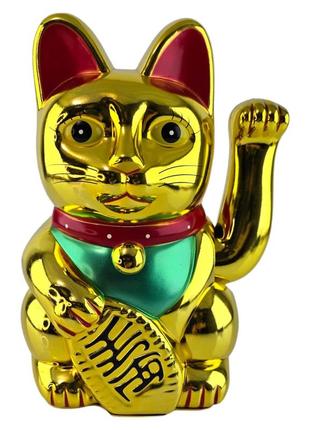 Кошка манэки-нэко машущая лапой "золотая лапка" пластик (25,5х18х14 см)