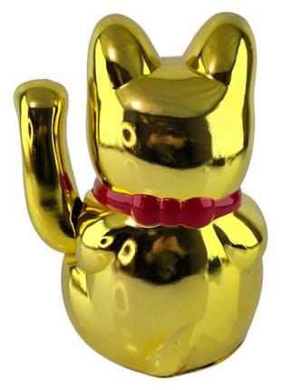 Кошка манэки-нэко машущая лапой "золотая лапка" пластик (25,5х18х14 см)5 фото
