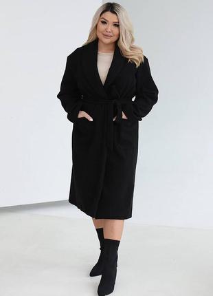 Пальто чорне пудрове2 фото