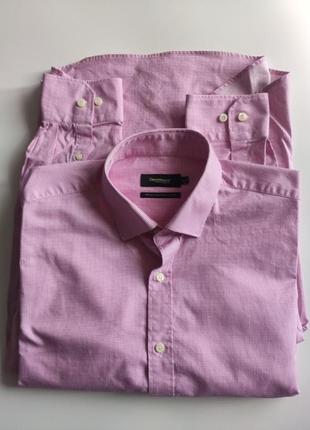 Рубашка dressmann розовая р.xl (43-44)  two ply cotton6 фото