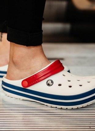 Крокс крокбенд клог білі crocs crocband white blue clog3 фото