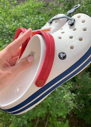 Крокс крокбенд клог білі crocs crocband white blue clog5 фото