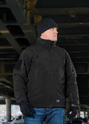 Чоловіча куртка m-tac softshell з флісовою підкладкою чорна