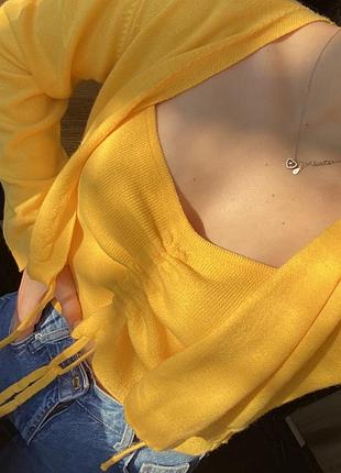 Комплект 2-ка☀️🐥топ+кардиган на завʼязках🫶3 фото