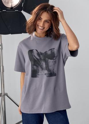 Женская футболка свободного кроя с принтом корсет8 фото