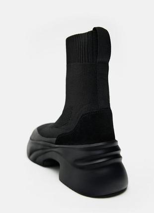 Zara -60% 🔥 челси высокие кроссовки будь топы 38р6 фото