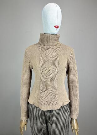 Versace jeans couture винтаж свитер свитер кофта вязаная косы араны винтаж кэмэл высокая горловина2 фото