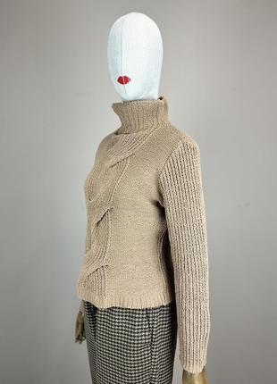 Versace jeans couture винтаж свитер свитер кофта вязаная косы араны винтаж кэмэл высокая горловина5 фото