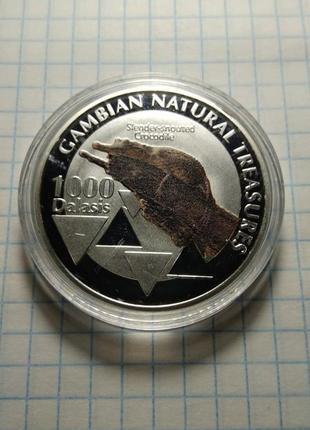 1000 даласи. узкорылый крокодил. гамбия. 2015.