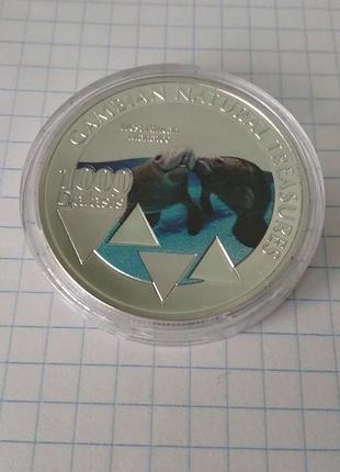 1000 даласи. западноафриканский ламантин. гамбия. 2015