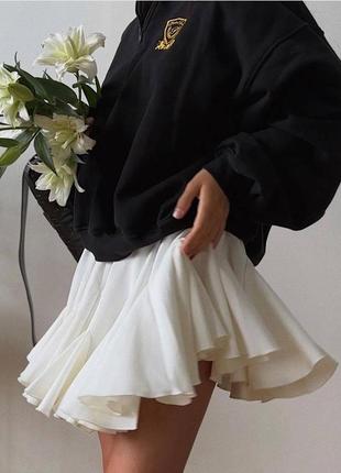 Женская трендовая короткая воздушная юбка с воланами