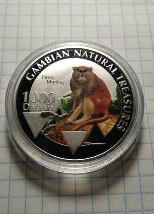 1000 далас. красный колобус. гамбия. 2015.
