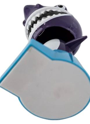 Іграшка на сонячній батареї "весела акула" фіолетова (flip flap) (10,5х6х6 см)3 фото