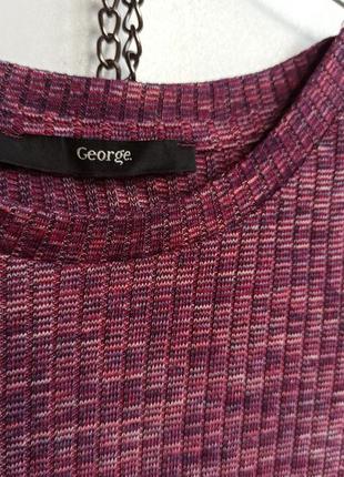 🩷▪️трикотажный гольф водолазка свитер джемпер темно розовый бордовый цвет в рубчик▪️🩷 s xs george кофта свитшот трикотаж меланж2 фото