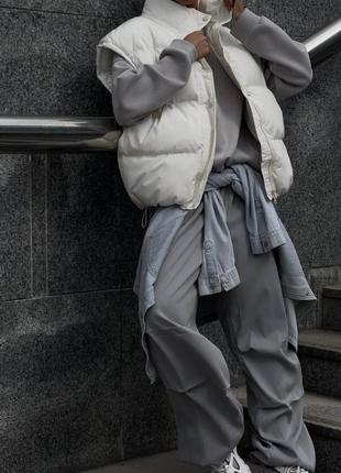 Стильные повседневные брюки карго на затяжках, плащевка канада тренд сезона5 фото