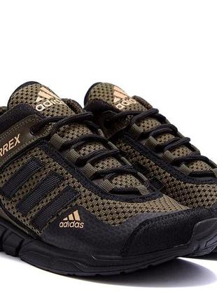 Мужские летние кроссовки сетка хаки adidas terrex