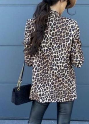 Леопардовый пиджак на подкладке2 фото