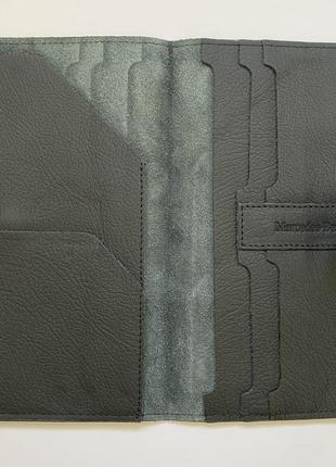 Шкіряна обкладинка для документів mercedes -benz чорного кольору оригінал4 фото