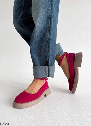 Стильные женские замшевые туфли, 36-37-38-39-40-41, натуральная замша5 фото
