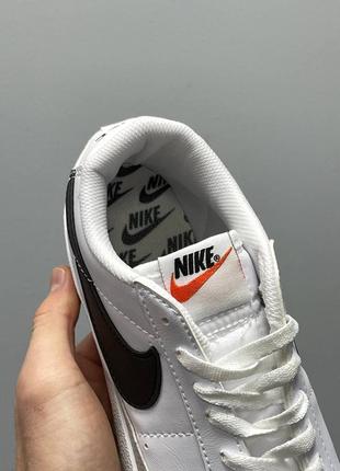 Женские кроссовки/кеды nike blazer low white black logo’5 фото