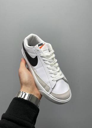 Женские кроссовки/кеды nike blazer low white black logo’2 фото