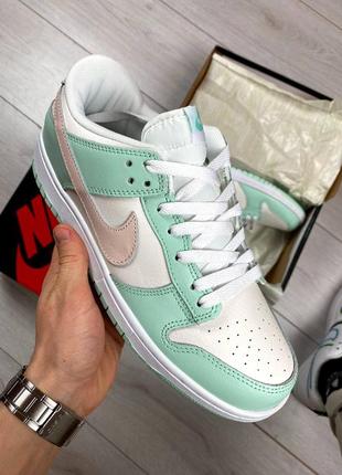 Nike sb dunk low white mint pink  накладений платіж