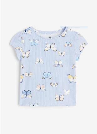 Дитяча футболка з метеликовим принтом від h&m