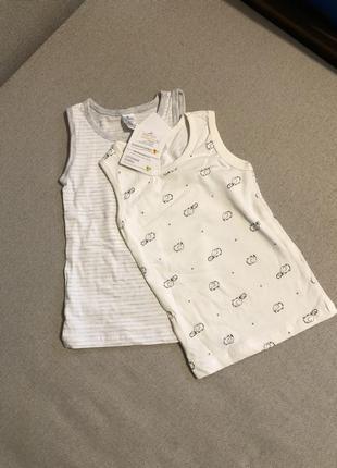 Новый набор майка детская бельевая белая 86/92 topolino