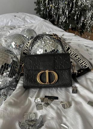 Неймовірно стильна міні сумка cristian dior montaigne black leather1 фото