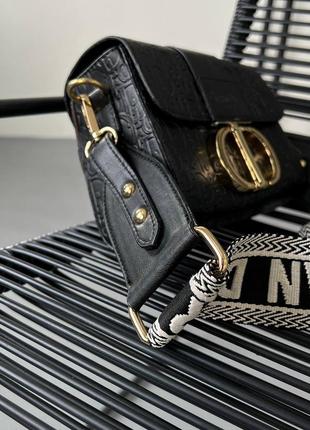 Неймовірно стильна міні сумка cristian dior montaigne black leather5 фото