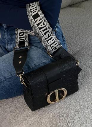 Неймовірно стильна міні сумка cristian dior montaigne black leather6 фото